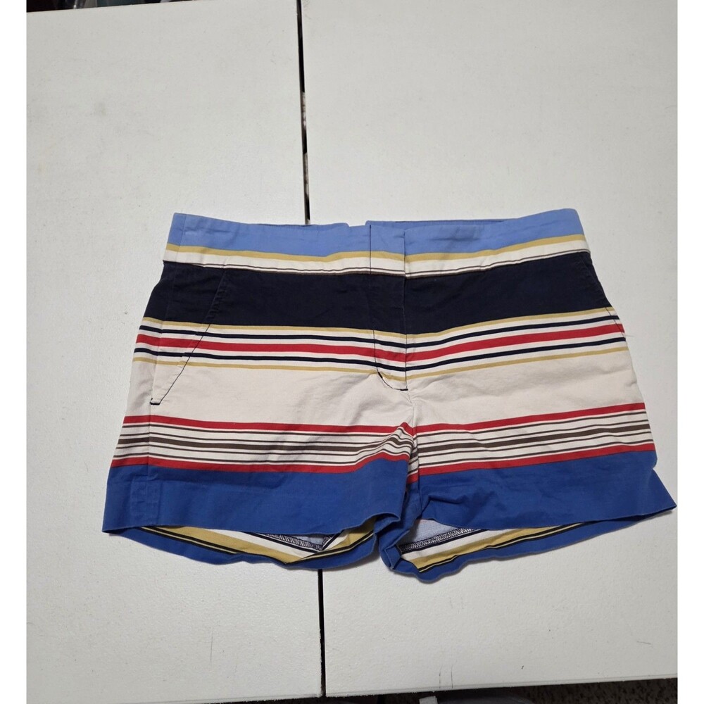 BCBGMAXAZRIA Women's Striped Shorts Multicolor Cotton Stretch Size Small S